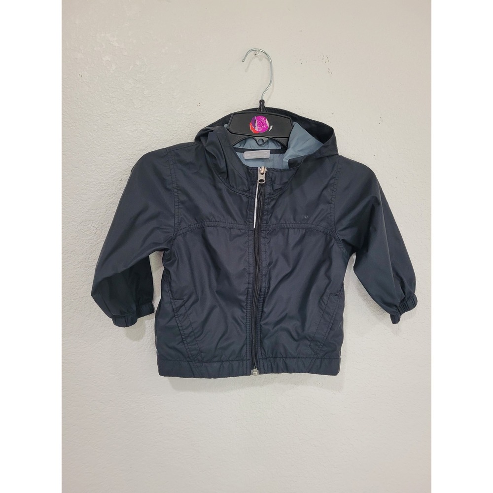 Columbia Toddler Boys Blackโ Hooded Windbreaker Jacket Size 2T Full Zip #9